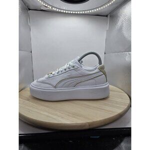PUMA Oslo Maja Gloaming Platform SNEAKER SHOE WOMENS SIZE US 6 WHITE/GOLD EUC